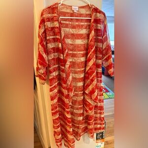 LuLaRoe Red & Tan Shull